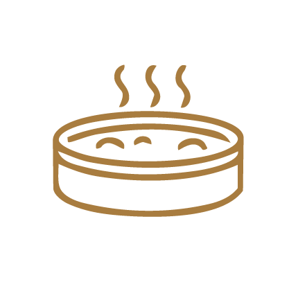 Icon of a steaming bowl of hot food