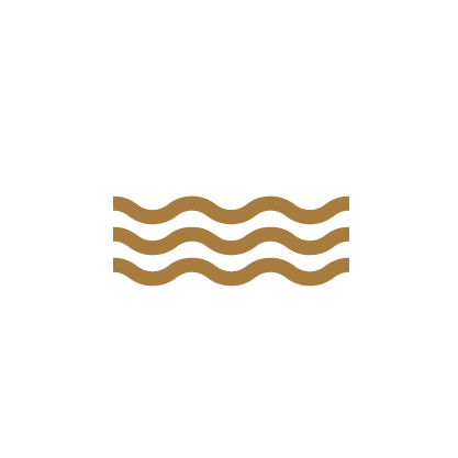 Three light brown wavy horizontal stripes on a black background, resembling waves.